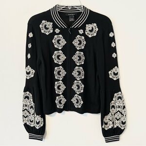 Nanette Lepore Merino Wool Besos Bomber Sweater